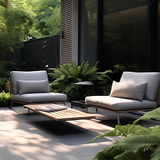 Rectangle outdoor furniture set for modern garden and patio spaces.