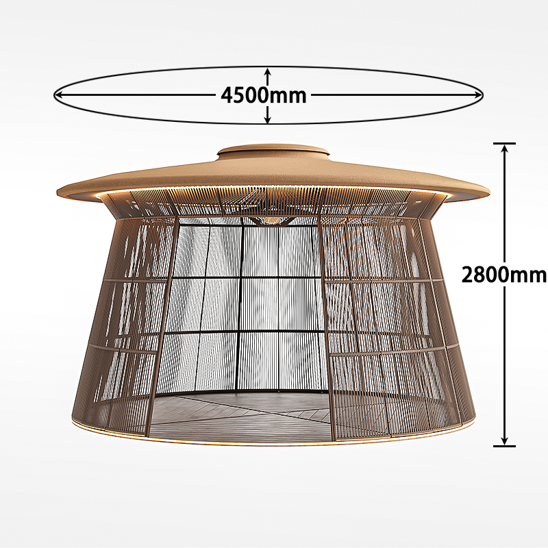 Dimensions of sunroom furniture for backyard and garden planning.