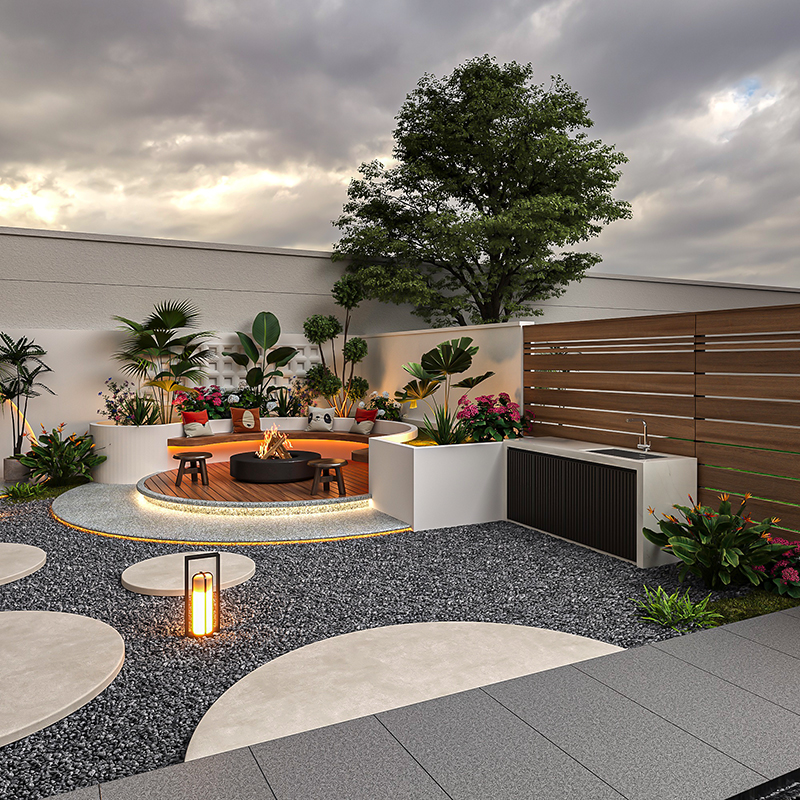 Patio lounge setup showcasing backyard comfort.