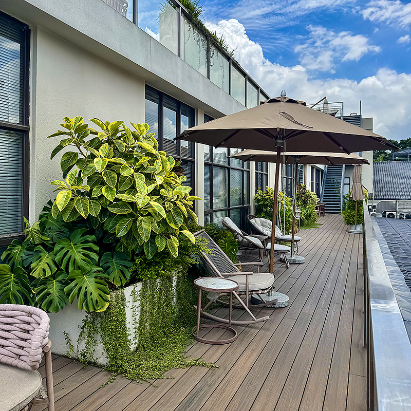 Patio furniture arrangement showing modular and elegant design for garden use.