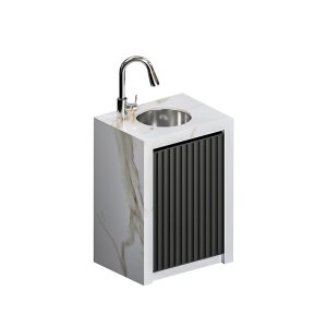 Outdoor faucet installation for garden or patio use.