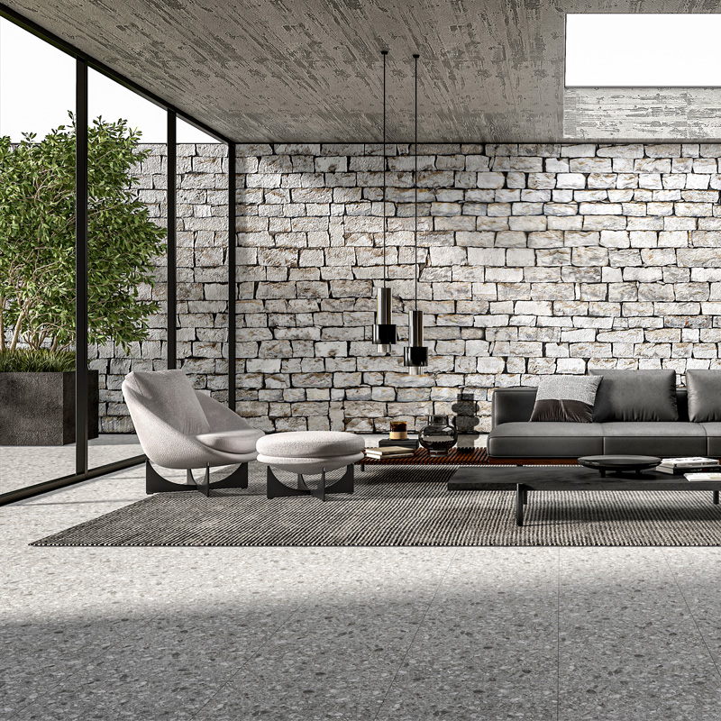 Patio furniture detail showing garden layout.