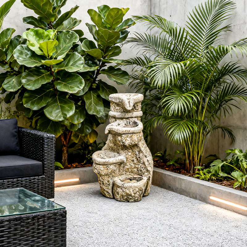 Patio and backyard furniture setup highlighting modular design.
