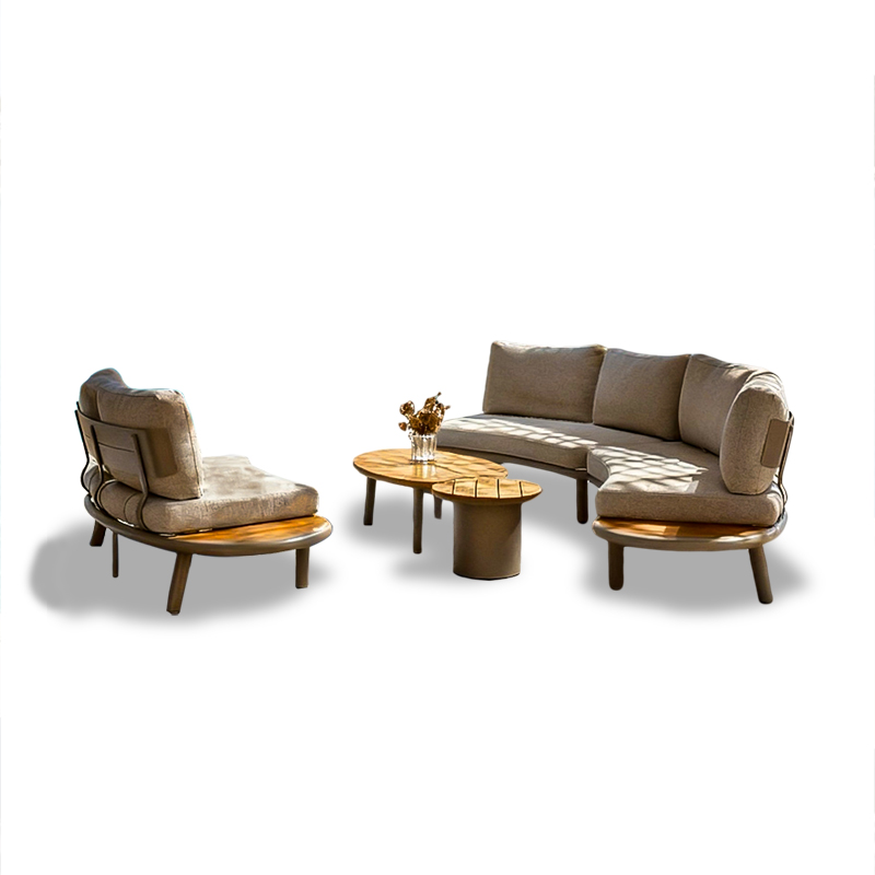 Modern outdoor patio furniture arrangement for functional backyard use.