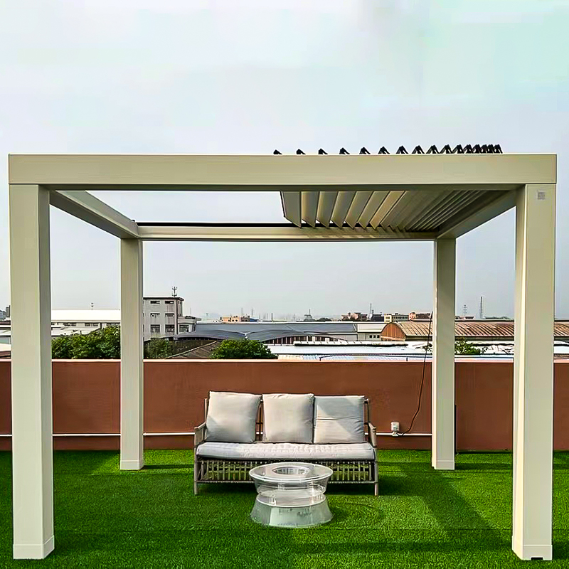 Outdoor garden furniture arrangement for relaxation and backyard design.
