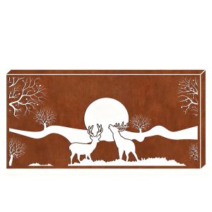 DEER GAZE-Corten Steel Decorative Panel